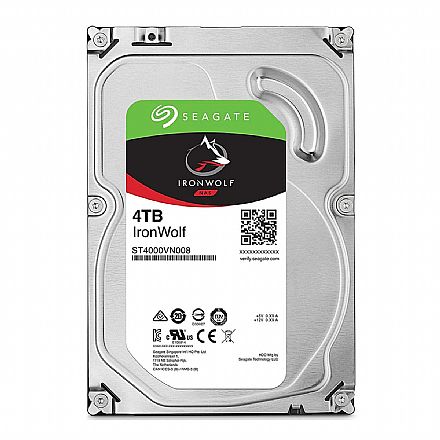 HD (Disco Rígido) - HD 4TB NAS SATA - 5900RPM - 64MB Cache - Seagate IronWolf - ST4000VN008