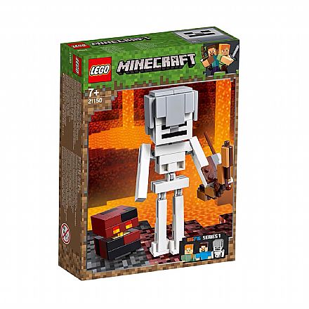 Brinquedo - LEGO Minecraft BigFig - Grande Esqueleto com o Cubo Magma - 21150