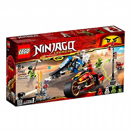 Brinquedo - LEGO Ninjago - A Motocicleta de Espadas de Kai e o Jet Ski de Neve de Zane - 70667
