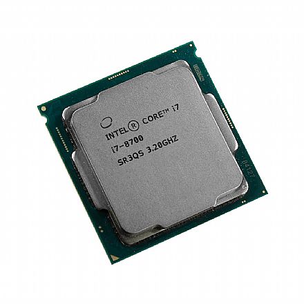 Processador Intel - Intel® Core i7 8700 - LGA 1151 - Hexa Core - 3.2GHz (Turbo 4.6GHz) - cache 12MB - 8ª Geração Coffee Lake - Acompanha Cooler - OEM