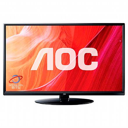 Monitor - Monitor TV 24" AOC LE24M1475 - HD - Função Multimídia USB - HDMI/VGA - Conversor Digital Integrado