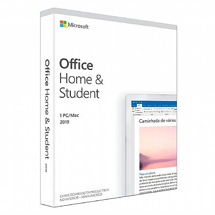 Software - Office Home Student 2019 FPP - para 1 PC ou Mac - Licença perpétua - 79G-05092
