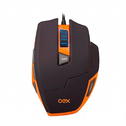 Mouse - Mouse Gamer Oex Hunter MS303 - 3200dpi - 9 Botões Macro - Peso Ajustável
