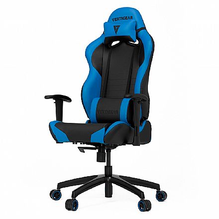 Cadeiras - Cadeira Gamer Vertagear Racing Series S-Line VG-SL2000_BL - Encosto Reclinável de 140º - Construção em Aço - Preta e Azul