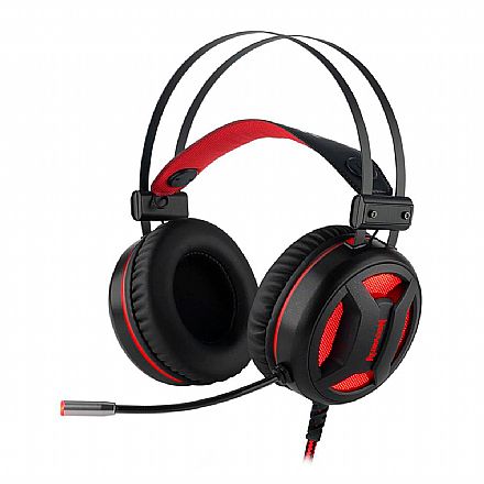 Fone de Ouvido - Headset Redragon Minos - com Controle de Volume e Microfone - Iluminação LED no Microfone - Conector USB - H210