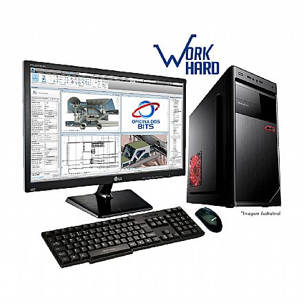 Computador - Computador Bits WorkHard - Intel Core i5, 8GB, HD 1TB, Monitor 19.5", com Mouse e Teclado, FreeDos - Garantia 1 ano