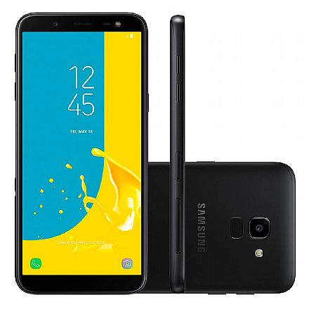 Smartphone - Smartphone Samsung Galaxy J6 - Tela 5.6" Super AMOLED, 32GB, Dual Chip 4G, 13MP, TV Digital - Preto - SM-J600GT - Liquidação peça de vitrine