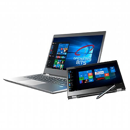 Notebook - Notebook Lenovo Yoga 520 2 em 1 - Tela 14" Touchscreen, Intel i7 7500U, 8GB, SSD 480GB, Leitor Biométrico, Caneta ActivePen, Windows 10 - 80YM0005BR