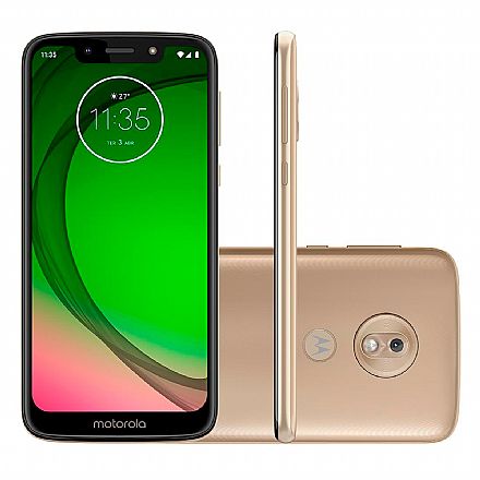Smartphone - Smartphone Motorola Moto G7 Play - Tela 5.7" HD+, 32GB, Dual Chip 4G, Câmera 13MP, Leitor de Digital - Ouro - XT1952-2