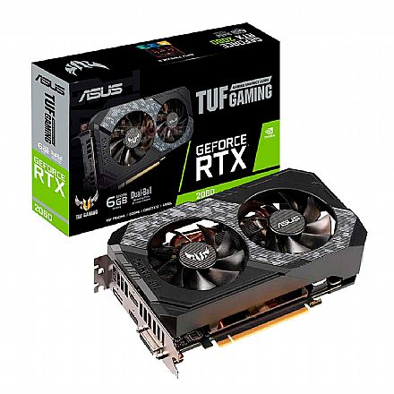Placa de Vídeo - GeForce RTX 2060 6GB GDDR6 192bits - TUF Gaming - Asus TUF-RTX2060-6G-GAMING