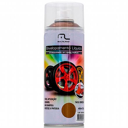 Acessorio automotivo - Spray de Envelopamento Líquido Emborrachado Multilaser - 400ml - Dourado - AU422