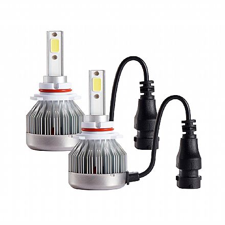 Lâmpada - Lâmpada Automotiva H4 30W Super LED COB - 6200K - 2000 Lúmens - Resistente a Água - Soquete Removível - Par - Multilaser AU834