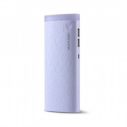 Carregadores - Power Bank Carregador Portátil Multilaser CB112 - Bateria Externa 10000mAh - Função Lanterna - 2 Portas USB - para Smartphones, Tablets - Branco