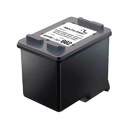 Cartucho - Cartucho compatível HP 662 Preto - CZ105AL - Multilaser CO662P - Para Deskjet 1515 / 1516 / 2545 / 2546 / 2646 / 3546 / 4646