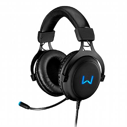 Fone de Ouvido - Headset Gamer Multilaser Warrior Volker - Áudio Surround 7.1 3D - com Microfone - LED Azul - Conector USB - PH258