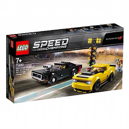 Brinquedo - LEGO Speed Champions - Dodge SRT Demon 2018 e Dodge 1970 Charger - 75893