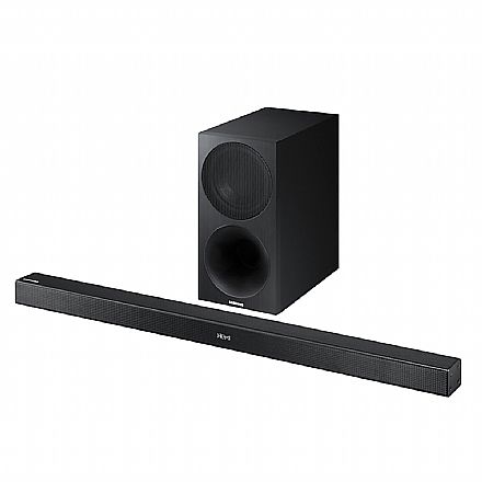 Home Theater - Soundbar 2.1 Samsung M450 - 320W RMS - Subwoofer sem fio - Conexão HDMI, Óptico, Bluetooth e USB - HW-M450/ZD