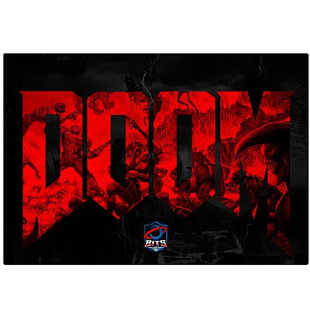 Mouse pad - Mousepad Bits Gamer Doom - Médio: 360 x 250mm