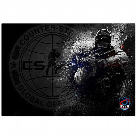 Mouse pad - Mousepad Bits Gamer CSGO Contra-Terrorista - Médio: 360 x 250mm