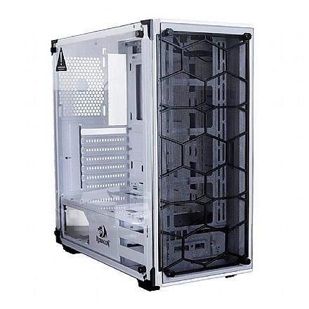 Gabinete - Gabinete Gamer Redragon Wheeljack - Laterais e Frontal em Vidro Temperado - Branco - GC-606WH