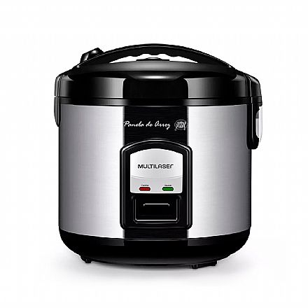 Eletroportáteis - Panela de Arroz Gourmet Multilaser CE05 - 127V - 700W - Capacidade de 10 xícaras - Preto com Acabamento Inox