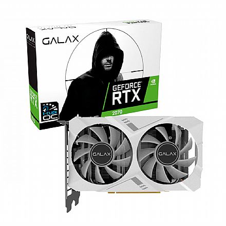 Placa de Vídeo - GeForce RTX 2070 8GB GDDR6 256bits - White Mini - 1-Click OC - Galax 27NSL6HPZ7MN