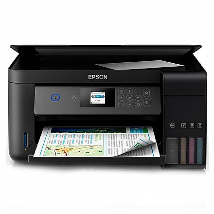 Multifuncional - Multifuncional Epson EcoTank L4160 - com Tanque de Tinta - USB, Wi-Fi, Wi-Fi Direct® - com entrada para Cartão SD - Impressora, Copiadora e Scanner - C11CG23302