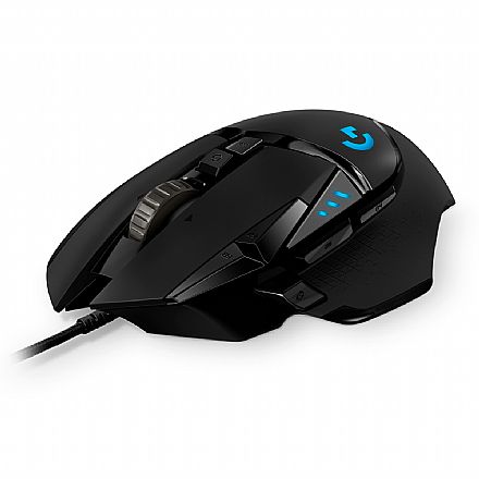 Mouse - Mouse Gamer Logitech G502 HERO - G HUB - 16000dpi - 11 Botões Programáveis - Iluminação RGB Lightsync - Peso ajustável - 910-005550