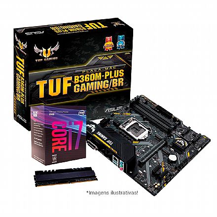 Kit Upgrade - Kit Upgrade Intel® Core™ i7 8700 + Asus TUF B360M-PLUS GAMING/BR + Memória 8GB DDR4