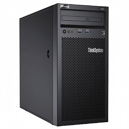 Servidor - Servidor Lenovo ThinkSystem ST50 - Intel Xeon E-2104G, 8GB, HD 1TB, DVD, USB 3.0, FreeDos - 7Y48A00LBR