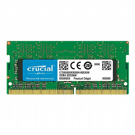 Memória para Notebook - Memória SODIMM 4GB DDR4 2666MHz Crucial - para Notebook - CT4G4SFS8266