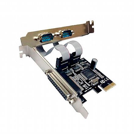 Placa de Comunicação - Placa PCI Express com 2 Portas Serial e 1 Paralela