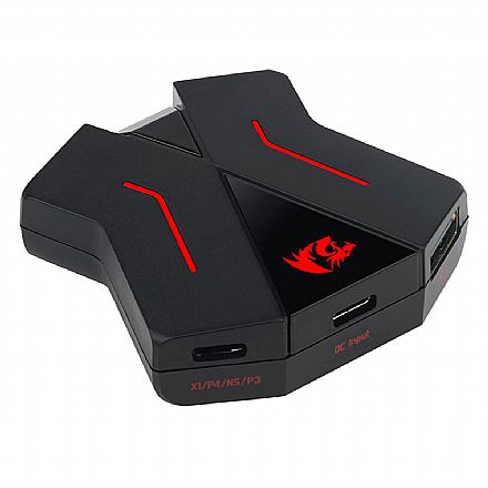 Joystick & Volante - Adaptador de Teclado e Mouse para Consoles - Redragon Eris - Compatível com PS4, Xbox One e Nintendo Switch - GA-200