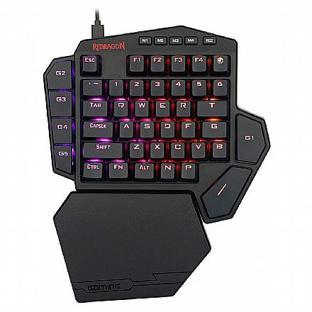 Teclado - Teclado Mecânico Gamer Redragon DITI - Switch Outemu Blue - LED RGB - Apoio de Pulso Removível - K585 RGB