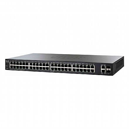 Rede Switch - Switch 48 portas Cisco SG220-50-K9-BR - Gerenciável - 48 portas Gigabit + 2 portas SFP
