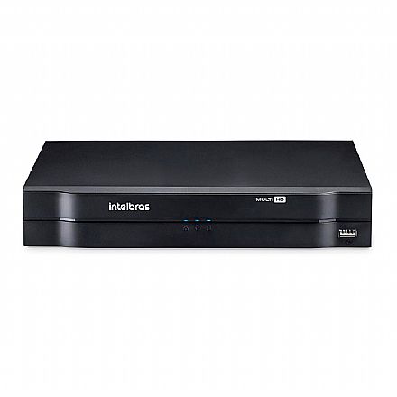 Segurança CFTV - DVR 4 Canais Intelbras MHDX 1104 - Gravador Digital - Multi HD - IP, HDCVI, HDTVI, AHD - Compatibilidade ONVIF