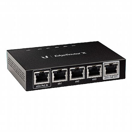 Roteador, Repetidor & Acess Point - Roteador Ubiquiti Edge Router X - PoE - 5 Portas Gigabit - ER-X