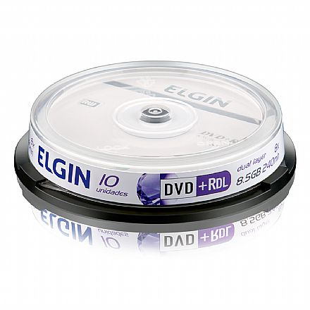 Mídia - DVD+R DL 8.5GB 8x - Dual Layer - com 10 unidades - Elgin 82083
