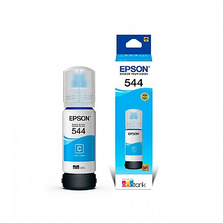 Cartucho - Refil de Tinta Epson T544220-AL - 65ml - Ciano - Para Multifuncionais Tanque de Tinta Epson L1110 / L3110 / L3150 / L3210 / L3250 / L5190 / L5290