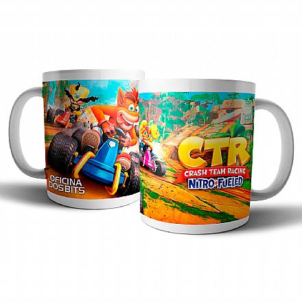 Acessórios - Caneca de porcelana - Crash Team Racing - Oficina dos Bits