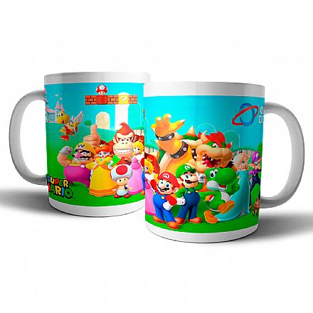 Acessórios - Caneca de porcelana - Super Mario - Oficina dos Bits