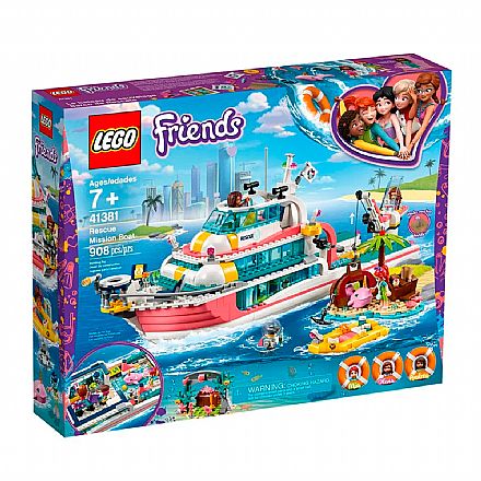 Brinquedo - LEGO Friends - Missão com o Barco de Resgate - 41381