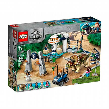 Brinquedo - LEGO Jurassic World - Fúria do Triceratops - 75937