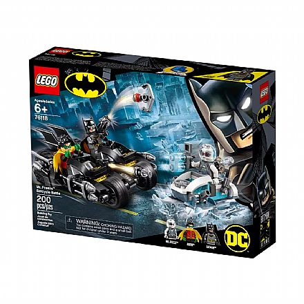Brinquedo - LEGO DC Super Heroes - Batmoto: Batalha com Senhor Frio - 76118