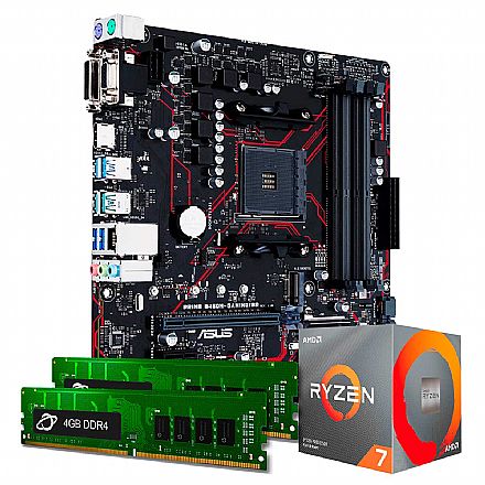 Kit Upgrade - Kit Upgrade Processador AMD Ryzen™ 7 3700X + Placa Mãe Asus PRIME B450M GAMING/BR + Memória 16GB DDR4