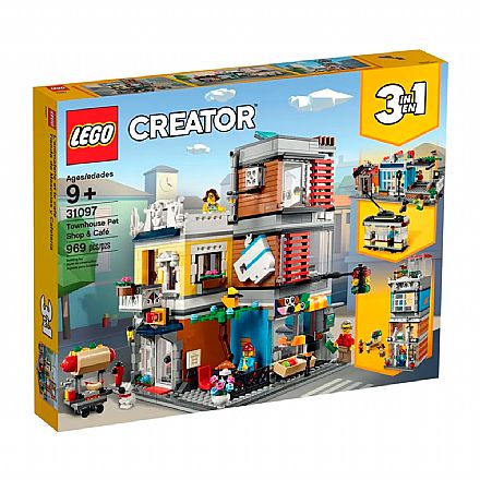 Brinquedo - LEGO Creator - Modelo 3 Em 1: Loja de Animais & Café - 31097