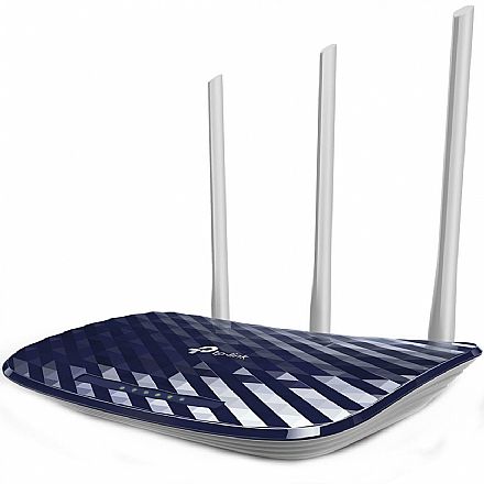 Roteador, Repetidor & Acess Point - Roteador Wi-Fi TP-Link Archer C20 AC750 Versão 5.0 - Dual Band 2.4 GHz e 5 GHz - 3 Antenas