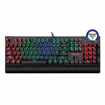 Teclado - Teclado Mecânico Gamer Redragon KALA - LED RGB - Switch Outemu Blue - K557RGB - ABNT2