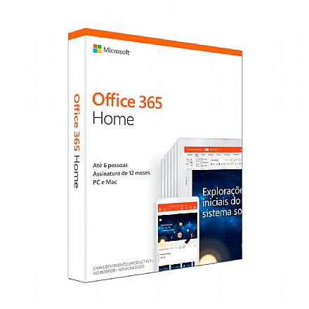Software - Microsoft Office 365 Home - Licença Anual para 6 usuários + 1 TB de Armazenamento One Drive - PC, Mac, iOS e Android - 6GQ-00952