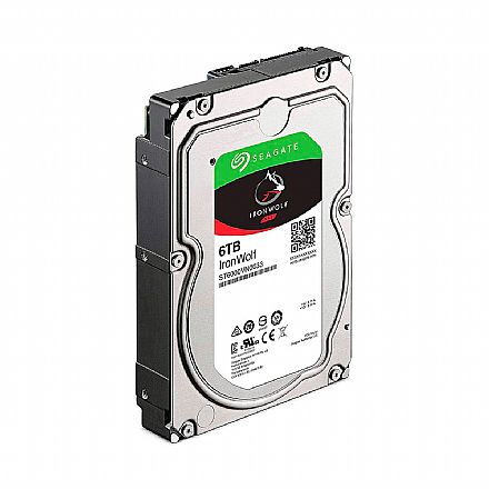 HD (Disco Rígido) - HD 6TB NAS SATA - 7200RPM - 256MB Cache - Seagate IronWolf - ST6000VN0033